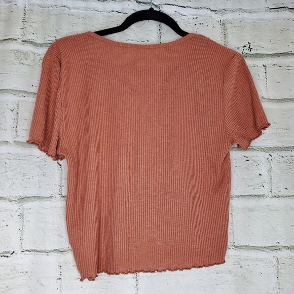 American Eagle short sleeve cropped stretchy shirt - Picture 3 of 6